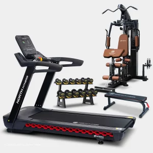 ชุดเซตโฮมยิม ลู่วิ่ง PRO-FLEX+โฮมยิม G1000L+ดัมเบลเซต DVR30+ม้านั่ง FB20 - NORTH FITNESS