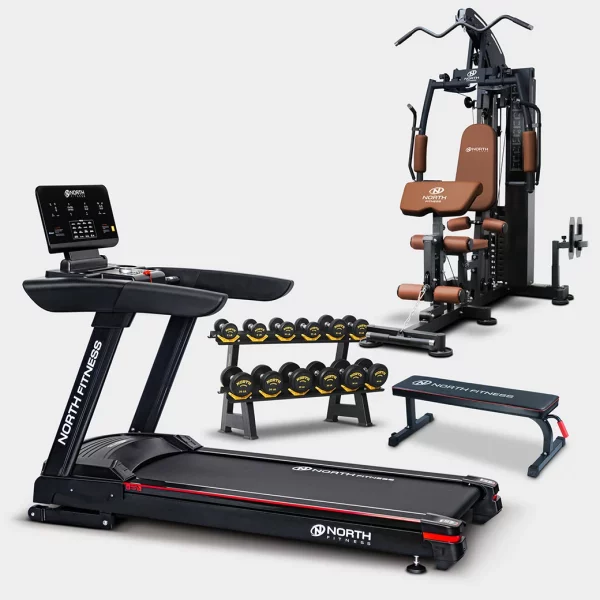 ชุดเซตโฮมยิม ลู่วิ่ง GOLD-FLEX+โฮมยิม G1000L+ดัมเบลเซต DVR30+ม้านั่ง FB20 - NORTH FITNESS