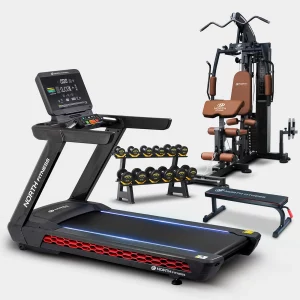 ชุดเซตโฮมยิม ลู่วิ่ง HI-FLEX PLUS +โฮมยิม G1000L+ดัมเบลเซต DVR30+ม้านั่ง FB20 - NORTH FITNESS